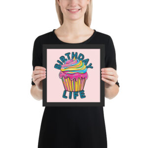 Framed Cupcake Poster - Blue Font